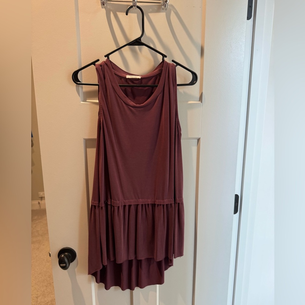 Mod Ref Plum Sleeveless Ruffle-Hem Tunic